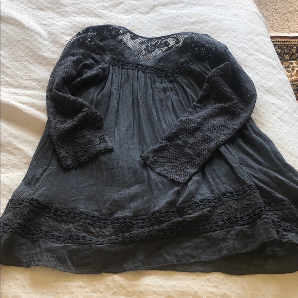 Charcoal lace tunic